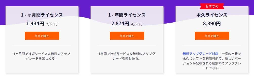 無料版では制限があるので有料版を使ってみたいと思う方には３つの有料『プラン』があります。