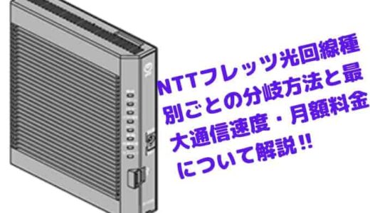 NTTフレッツ光回線種別ごとの分岐方法と分岐数・最大通信速度や月額料金について解説